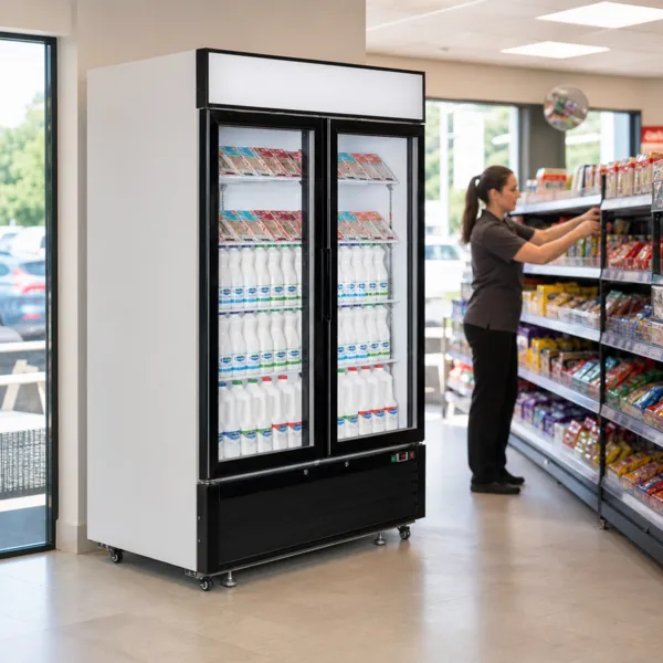 Vitrine Réfrigérée 1108 L 2 Portes Vitrées +1/+8°C, 1000 Bouteilles, LED