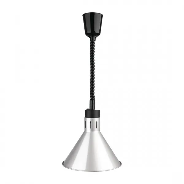 Lampe Chauffante Conique Argentée avec Ampoule