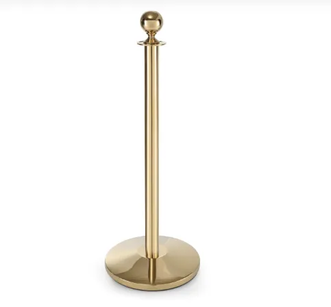 Poteau Guide File Inox Doré avec Boucles d'Accroche