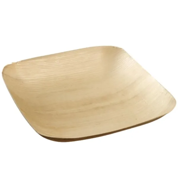 Assiette Carrée en Palmier - 200 x 200 mm - Lot de 25