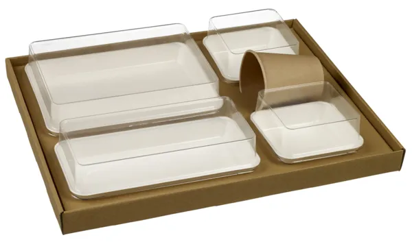 Kit Plateau En Kraft - Ecoresponsable - Lot de 30