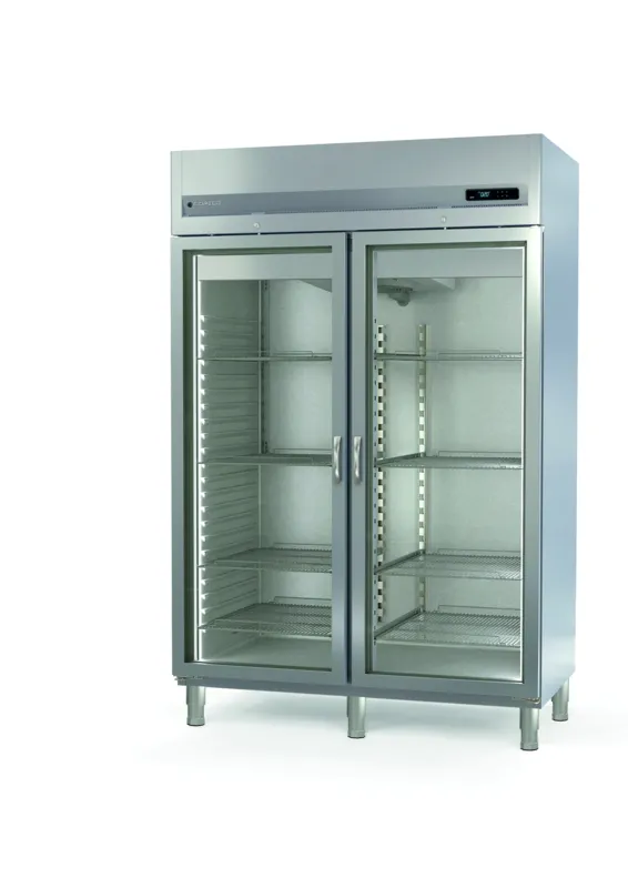 Armoire Réfrigérée Positive - 1404 L - 2 Portes Vitrées - GN 2/1 - Côtés Emboutis