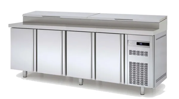 Meuble de Préparation à Pizza - 4 portes - 815 L - 12 Bacs GN 1/3