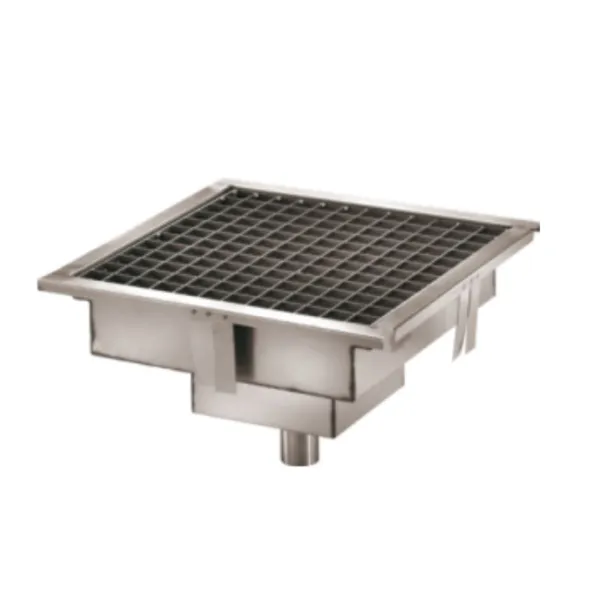 Caniveau de Sol en Inox 20 x 20 cm - Sortie Verticale
