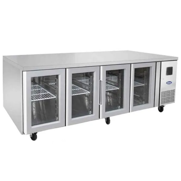 Table Réfrigérée Positive Vitrée en Acier - GN 1/1 - 560 L