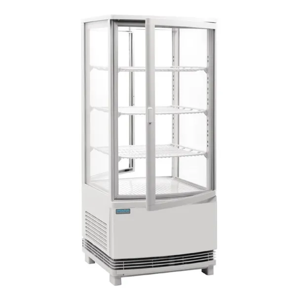 Vitrine Réfrigérée Positive Blanche 2 Portes Incurvées 86 L