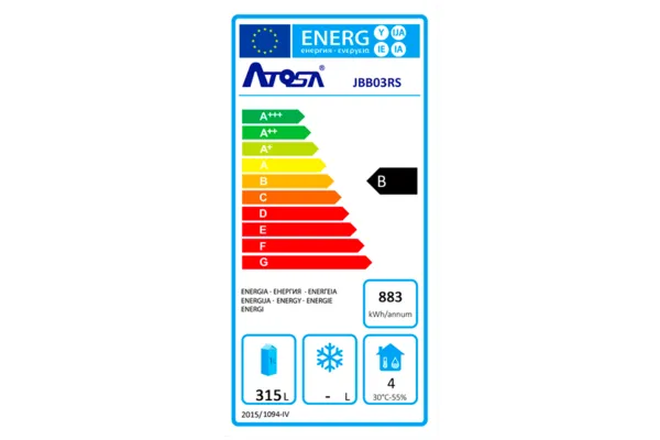 Arrière-Bar Réfrigéré 434 L 3 Portes Pleines, Froid Ventilé +2/+8°C, Noir Laqué, R290