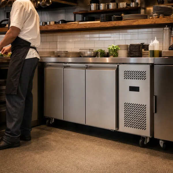 Table Réfrigérée Positive 3 Portes GN1/1 450 L -2/+8°C 320 W Froid Ventilé Inox AISI 430