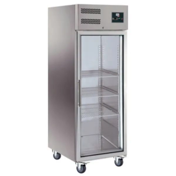 Armoire Réfrigérée Positive en Inox - 1 Porte Vitrée - 650 L