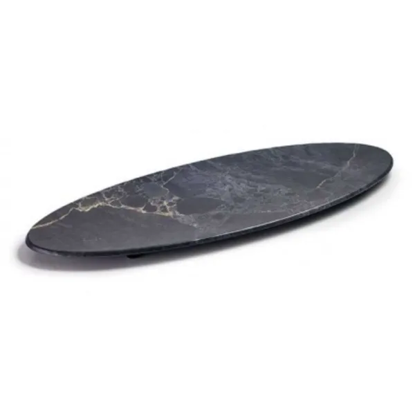 Plateau Ovale "Stone" En Mélamine - 650 X 260 Mm
