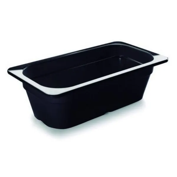 Bac Gastro GN 1/3 Noir Mélamine - Profondeur 65 mm - 2,5 L
