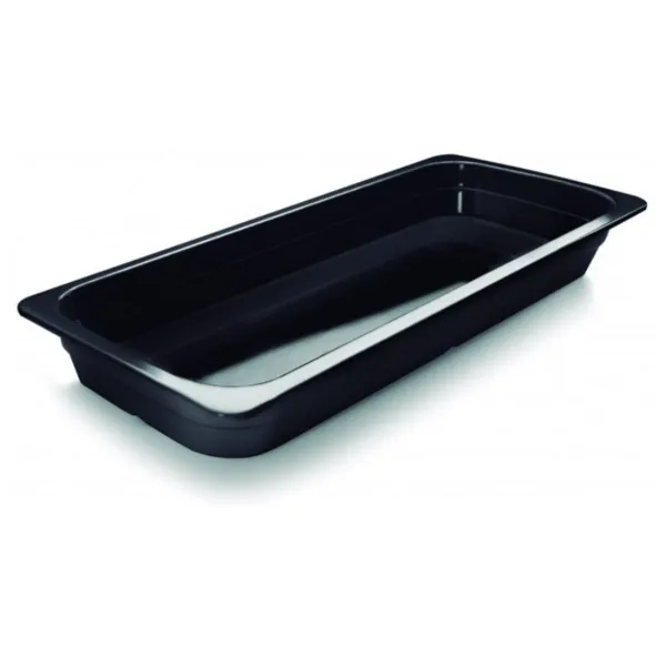 Bac Gastro GN 2/4 Noir Mélamine - Profondeur 65 mm - 4,5 L