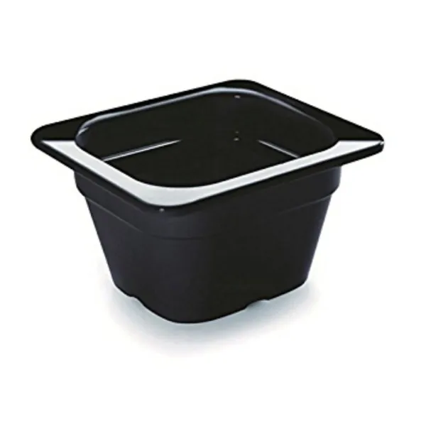 Bac Gastro GN 1/6 Noir Mélamine - Profondeur 65 mm - 1,10 L