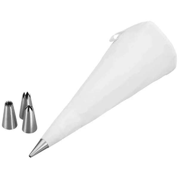 Poche À Douille En Silicone +  4 Douilles Inox - 30 Cm