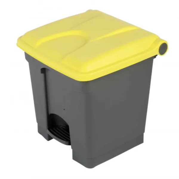 Poubelle à Pédale Grise et Jaune - 30 L