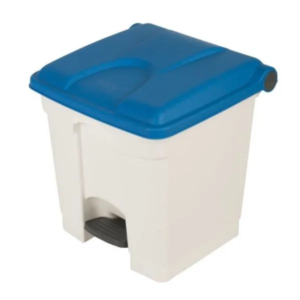 Poubelle à Pédale Blanche et Bleue - 30 L
