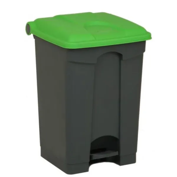 Poubelle à Pédale Grise et Verte - 45 L