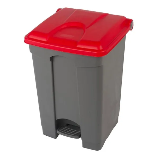 Poubelle à Pédale Grise et Rouge - 45 L