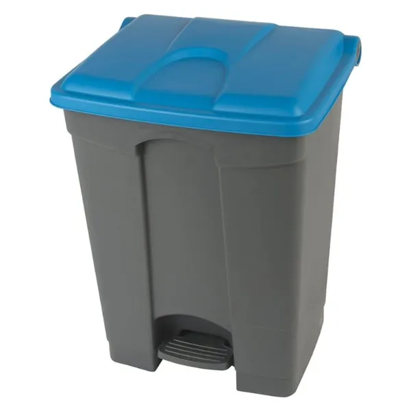 Poubelle à Pédale Grise et Bleue - 70 L