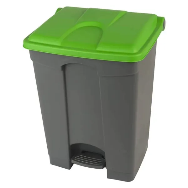 Poubelle à Pédale Grise et Verte - 70 L