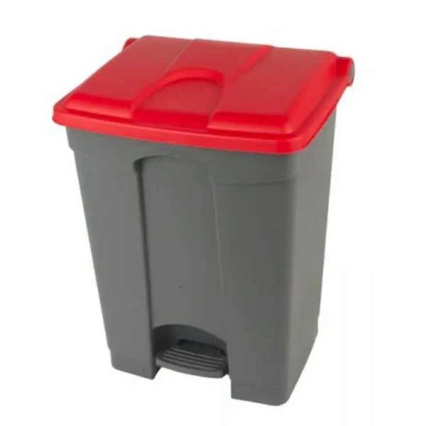 Poubelle à Pédale Grise et Rouge - 70 L