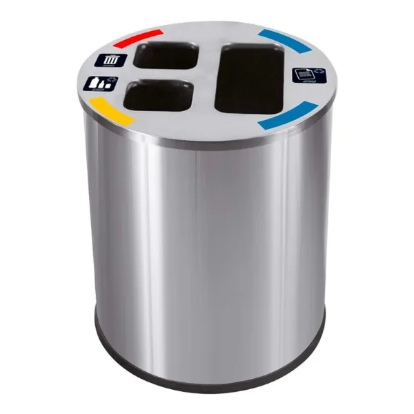 Collecteur de Tri en Inox Satiné - 40 L