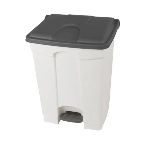 Poubelle à Pédale Blanche et Grise - 70 L