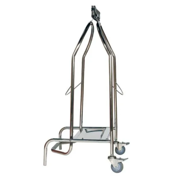 Porte Sac Poubelle à Pince - Inox 304 - 2 Roues