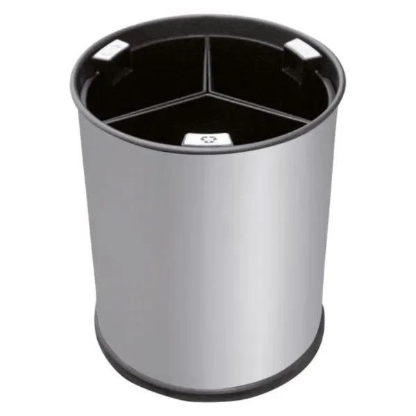 Corbeille de Tri en Inox 3 Compartiments - 13 L