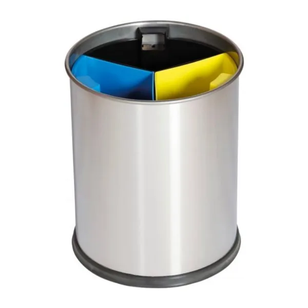 Corbeille de Tri en Inox Tricolore - 13 L