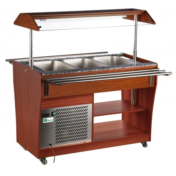 Buffet Réfrigéré Couleur Noyer - 3 Bacs GN 1/1