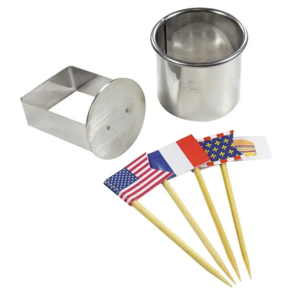 Kit Mini-Burgers avec Pics Drapeaux en Bambou