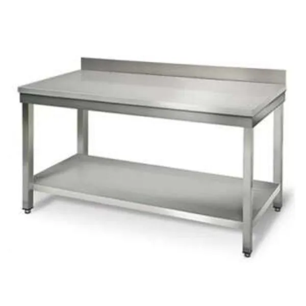 Table Inox avec Etagère et Dosseret - P 600 mm - L 1600 mm