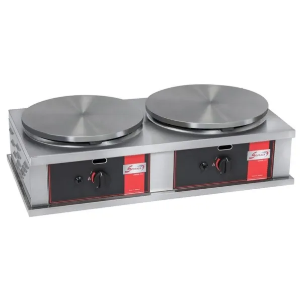 Double Crêpière à Gaz Professionnelle Carrée à Usage Intensif - Ø 40 cm