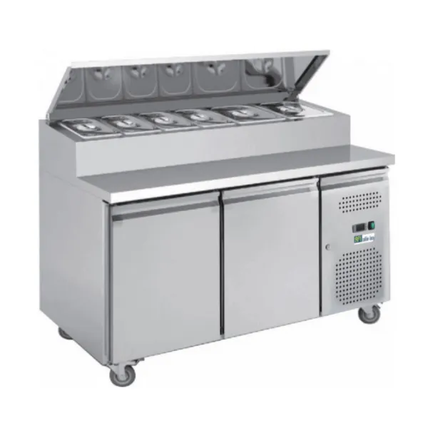 Saladette Réfrigérée 2 portes avec Toit Ouvrant - 390 L - 7 Bacs GN 1/3