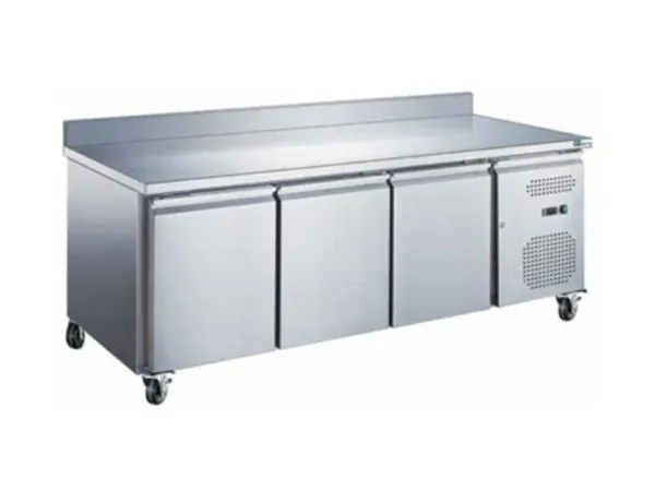 Table Réfrigérée GN 1/1 Positive Profondeur 700 - 3 Portes - Avec Dosseret