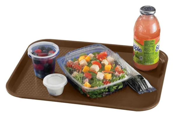 Plateau Polypropylène Fast-food à Rebord Élevé - Lot de 24 - Marron