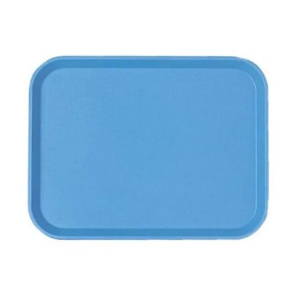 Plateau Polypropylène Fast-food à Rebord Élevé - Lot de 24 - Bleu