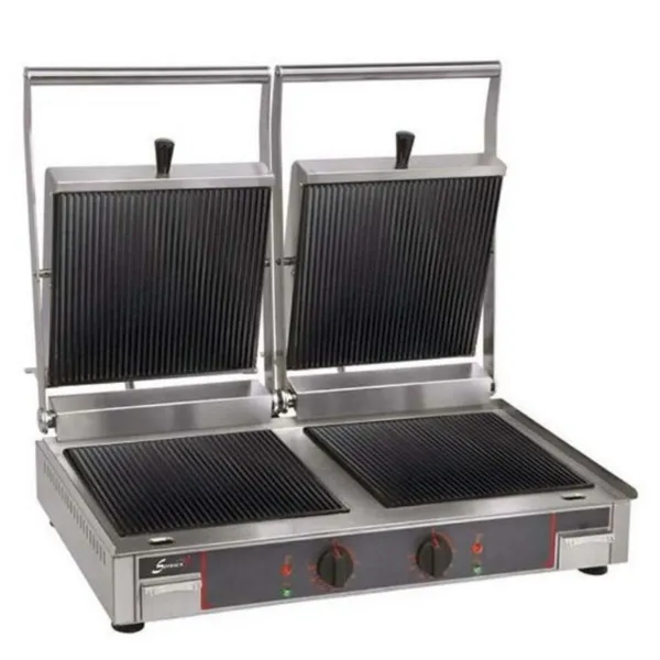 Grill Vitro Double à Plaques Rainurées