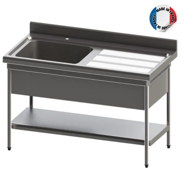 Plonge Standard 1 Bac avec Cache-Cuve - P 700 - L 700 mm