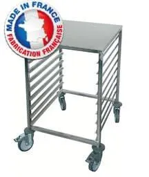 Echelle Pâtissière 400 x 600 avec Roulettes Chape Zinguée - 9 Niveaux