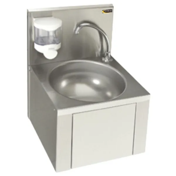 Lave Mains à Cuve Ronde avec Dosseret et Distributeur de Savon Plastique