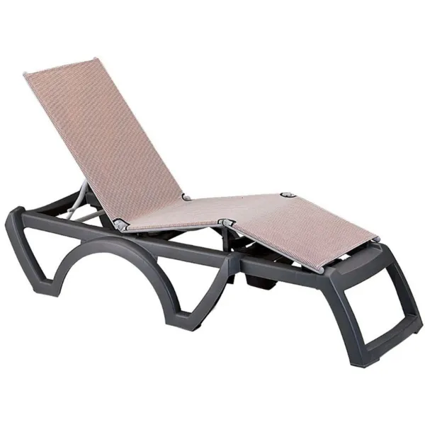 Chaise Longue Bali - Anthracite / Beige Chiné