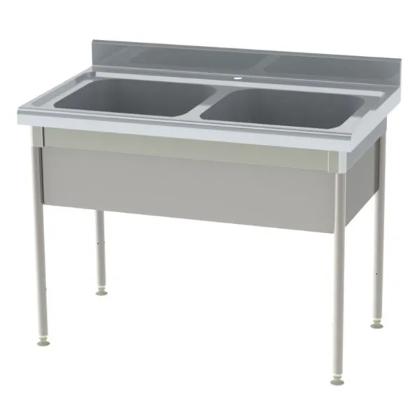 Plonge Standard 2 Bacs avec Cache-Cuve - P 700 - L 1200 mm