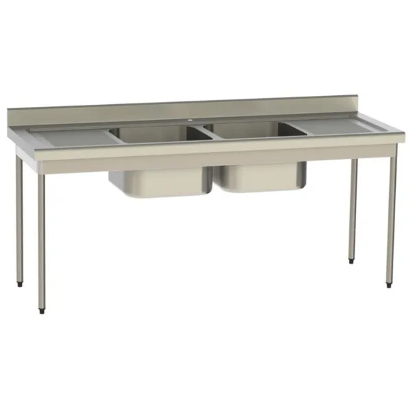 Plonge Standard 2 Bacs et 2 Egouttoirs - P 700 - L 2100 mm