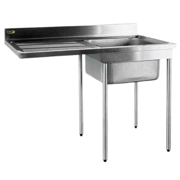 Plonge Spéciale Lave-Vaisselle - 1 Bac et Egouttoir à Gauche - L 1200 mm