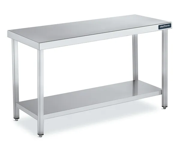 Table Inox Centrale 1000x500 avec Etagère