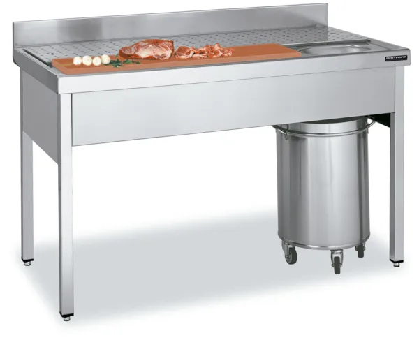 Table de Découpe en Inox pour Viandes et Poissons - L 1400 x P 700 mm
