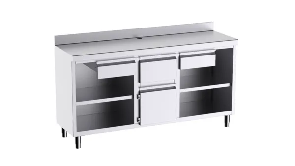 Table pour machine à café ECO avec Dosseret - 2000x600x1050