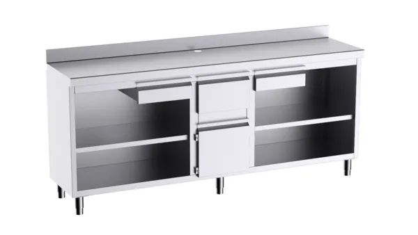 Table pour machine à café ECO avec Dosseret - 2500x600x1050